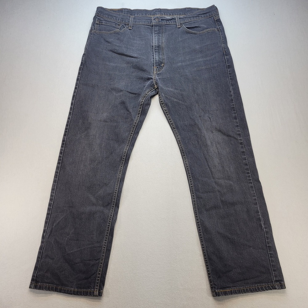 Levi's 505 Regular Straight Jeans Mens 40x30 Blue Dark Wash Stretch Denim